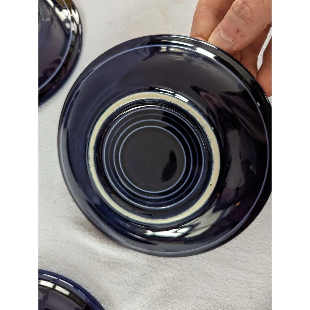 Fiesta Ware 4 Small Saucers Plates Cobalt Blue
